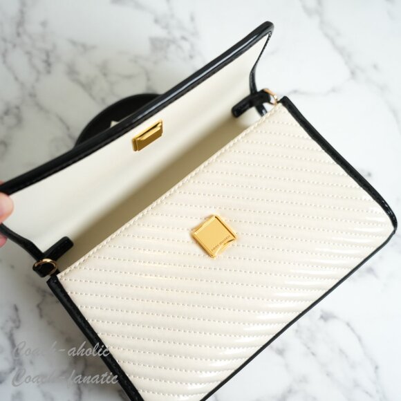 NWT Tory Burch Emerson Quilted Patent Puffy Mini Top Handle Satchel Crossbody - Picture 9 of 10